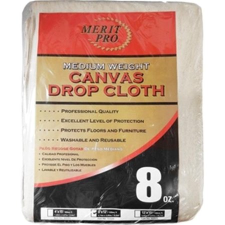 MERIT PRO Merit Pro 2020 9 x 12 ft. Med Weight Canvas Drop Cloth - 8 oz. 652270020204